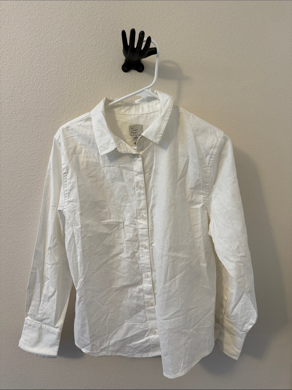 a new day White Button-Front Shirt